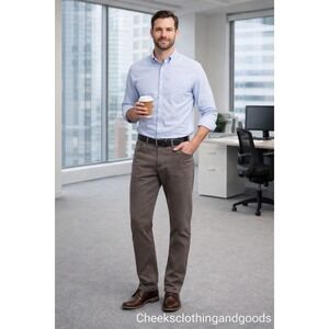 English Laundry Mens 5 Pocket Pants Taupe Brown Straight Leg‎ Twill 36x29